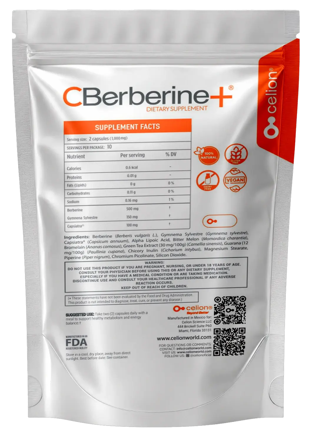 CBerberine+ — Supplement Facts