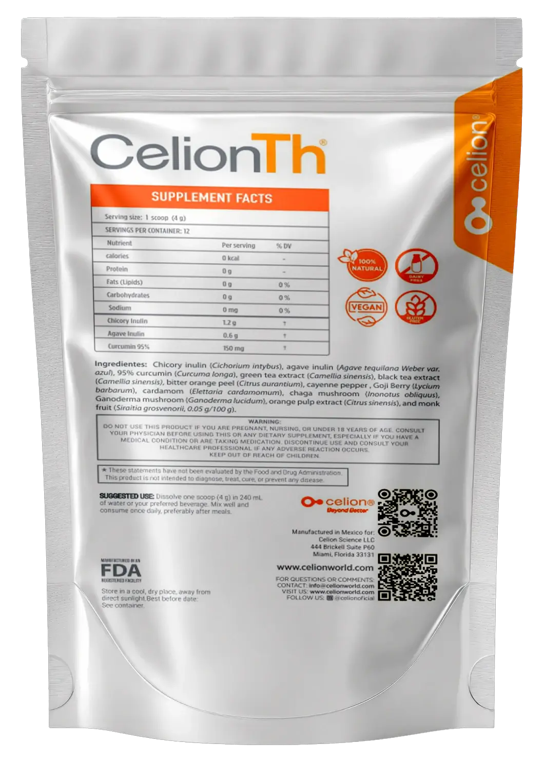 Celion TH — Supplement Facts