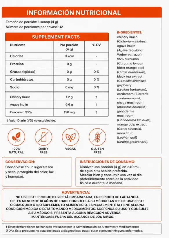 Celion TH — Declaración Nutrimental