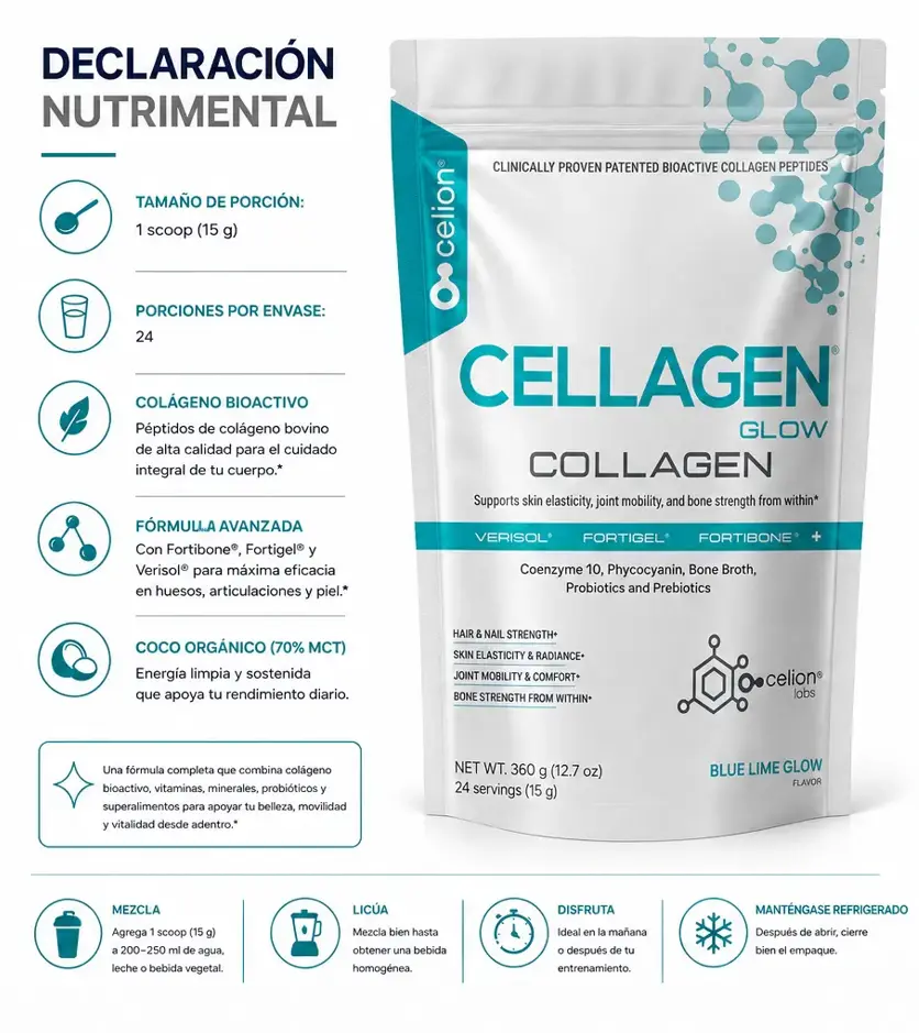 CELLAGEN GLOW — Información Nutricional