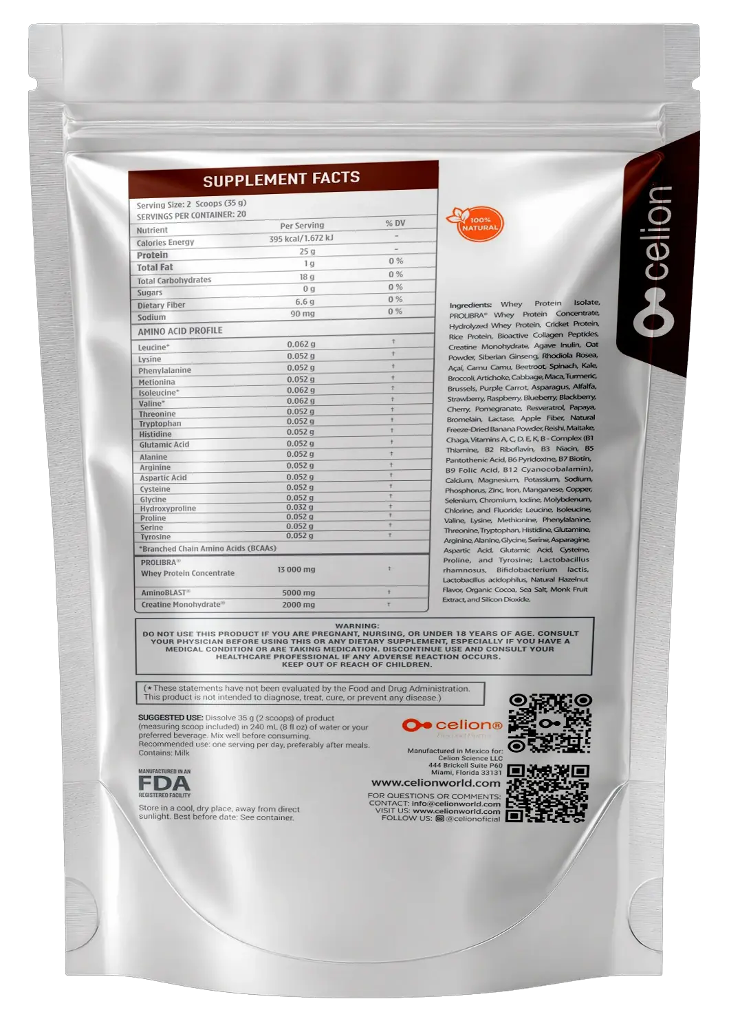 R3SHAKE — vista trasera Choco Avellana